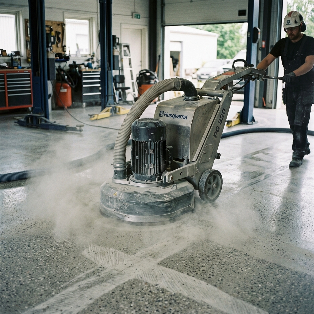 Diamond grinding concrete prep